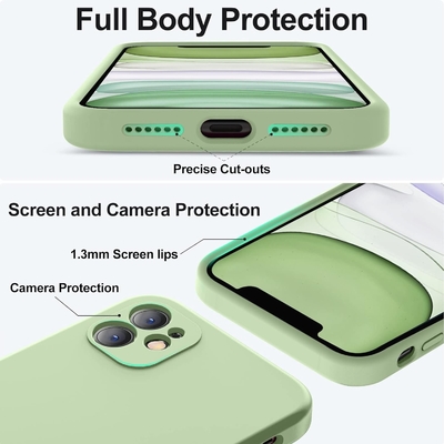 iPhone 11 Kutusu ile uyumlu, Yükseltilmiş Sıvı Silikon [Kavre Kenarları] [Yumuşak Yıkılma Karşıtı Mikrofiber Kaplama]