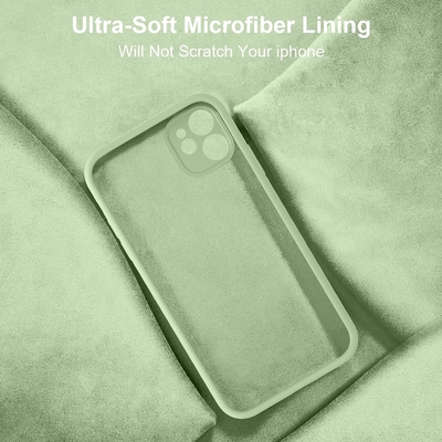 iPhone 11 Kutusu ile uyumlu, Yükseltilmiş Sıvı Silikon [Kavre Kenarları] [Yumuşak Yıkılma Karşıtı Mikrofiber Kaplama]