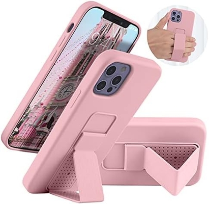 Silikon Kickstand Kasa iPhone 11 kasa ile uyumludur ((6.1 in) Dikey ve Yatay Stand El Kemeri Metal Kickstand
