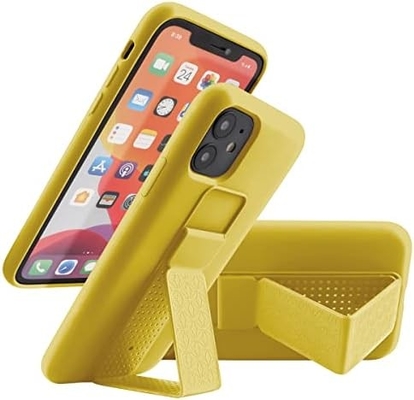 Silikon Kickstand Kasa iPhone 11 kasa ile uyumludur ((6.1 in) Dikey ve Yatay Stand El Kemeri Metal Kickstand