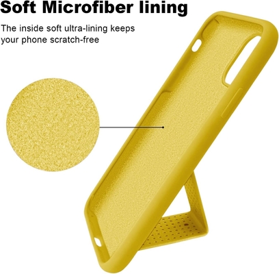 Silikon Kickstand Kasa iPhone 11 kasa ile uyumludur ((6.1 in) Dikey ve Yatay Stand El Kemeri Metal Kickstand