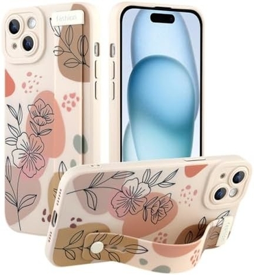 iPhone 12 Pro Max Kadınlar Kızlar İçin Kuşaklı Silikon Kutusu Tatlı Çiçekler Desen Düzenlenebilir Yumuşak Kablo Bandı