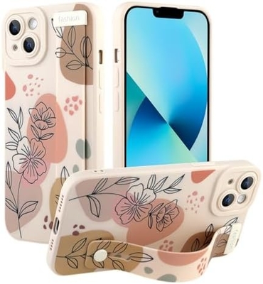 iPhone 12 Pro Max Kadınlar Kızlar İçin Kuşaklı Silikon Kutusu Tatlı Çiçekler Desen Düzenlenebilir Yumuşak Kablo Bandı