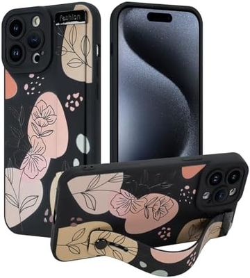 iPhone 12 Pro Max Kadınlar Kızlar İçin Kuşaklı Silikon Kutusu Tatlı Çiçekler Desen Düzenlenebilir Yumuşak Kablo Bandı