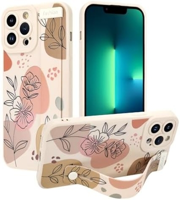 iPhone 12 Pro Max Kadınlar Kızlar İçin Kuşaklı Silikon Kutusu Tatlı Çiçekler Desen Düzenlenebilir Yumuşak Kablo Bandı