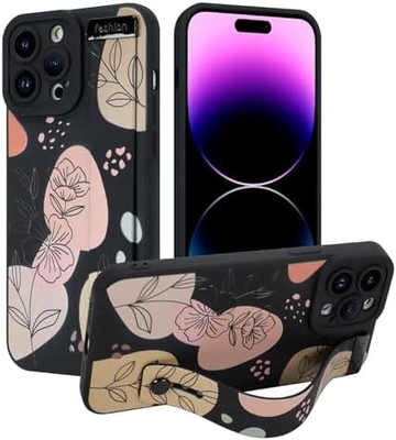 iPhone 12 Pro Max Kadınlar Kızlar İçin Kuşaklı Silikon Kutusu Tatlı Çiçekler Desen Düzenlenebilir Yumuşak Kablo Bandı