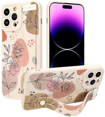 iPhone 12 Pro Max Kadınlar Kızlar İçin Kuşaklı Silikon Kutusu Tatlı Çiçekler Desen Düzenlenebilir Yumuşak Kablo Bandı