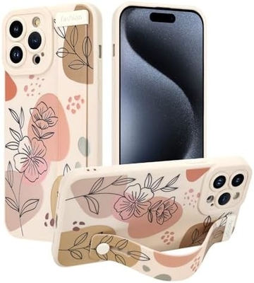 iPhone 12 Pro Max Kadınlar Kızlar İçin Kuşaklı Silikon Kutusu Tatlı Çiçekler Desen Düzenlenebilir Yumuşak Kablo Bandı
