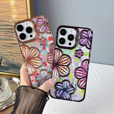 iPhone 12 Pro Max Kutusu 6.7 Inç,Kesin 3D Çiçek Telefon Kutusu Kadınlar Kızlar için Lüks Kaplama Çiçek Kutusu Kapak Estetik