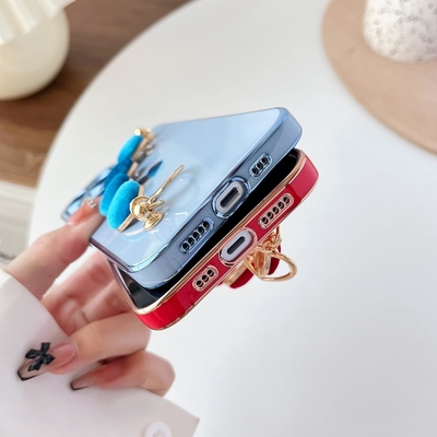 için iPhone 12 Pro Max Case,Cute Plating Love Heart Wrist Strap Chain Bracelet Soft ile uyumlu