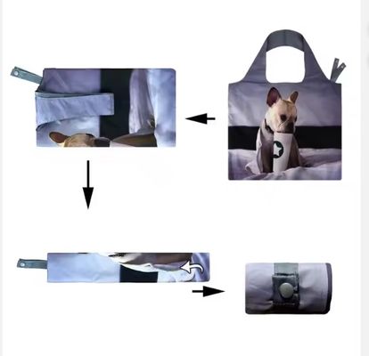 Toptan RPET geri dönüştürülmüş polyester dayanıklı büyük alışveriş yeniden kullanılabilir market çantaları