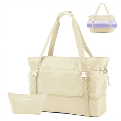 Kadın seyahat sırt çantası, el çantası, sırt çantası, ayakkabı bölmesi ve ıslak cep, yoga mat çantası, geceleme hafta sonu çantası