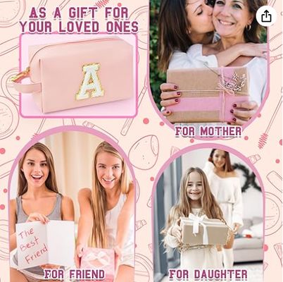 Kişiselleştirilmiş ilk makyaj çantası, el ile, iç fermuarlı cepli hazır kozmetik çanta, 8 9 10 11 12 13 14 yaşında kız, genç kızlar için mezuniyet hediyeleri öğretmen kadınlar