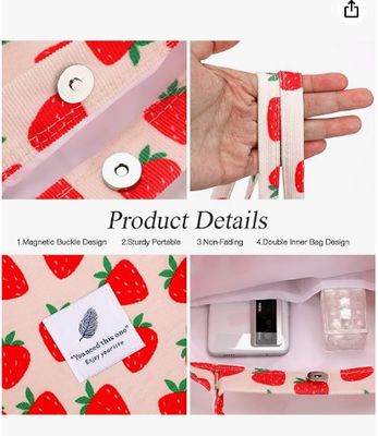 Büyük Kapasiteli Kadın Kız Çocukları için Korduroy Tekrar Kullanılabilir Alışveriş Omuz Çantası, İç Kısmı