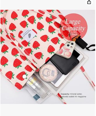 Büyük Kapasiteli Kadın Kız Çocukları için Korduroy Tekrar Kullanılabilir Alışveriş Omuz Çantası, İç Kısmı