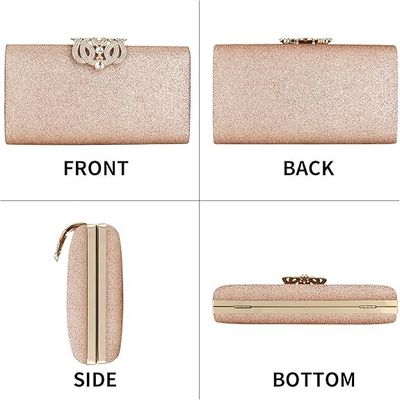 Women Evening Clutch Bag Leather Sparkling Designer Handbag Purse for Wedding Party