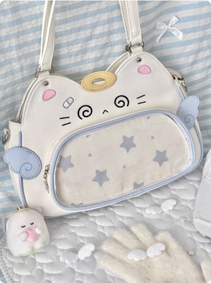 Original Cat Pain Bag - Large Capacity, Low Food Intake Backpack for Kids - Nylon Crossbody Bag - Cute Student Laptop Bag