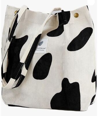 Kadife Tote Çanta Kadınlar için Sevimli Bez Çantalar Çalışma Plaj Seyahat ve Alışveriş Bakkal için İç Cepli Omuz Çantası