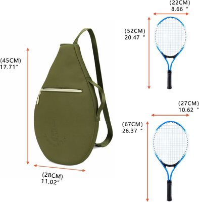 Neopren Yastıklı Tenis Raketi Çantası Koruyucu Kapağı Cebesiyle.