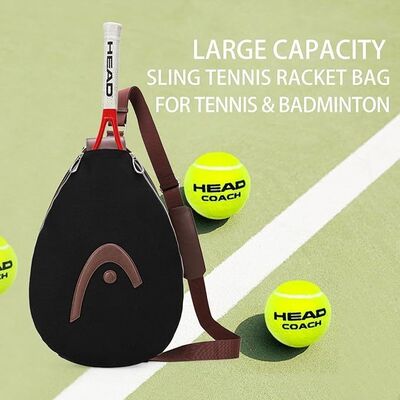 Tennis Pickleball Badminton için HEAD Raket Çantası, Siyah. Su geçirmez Crossbody Sling, Polyester & PU, Düzenlenebilir, 1-2 Raket tutar, Mahkemede Uygulama, Hafta Sonu Oyunları ve Günlük Taşıma
