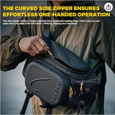 Balıkçılık Sling Paketi, Katlanabilir Çalışma İstasyonu ile EVA Hardshell, 2×3600 Tepsisi İçin Suya Dirençli Convertible Ön/Arka Takle Çantası, Tuzlu Su Tatlı Su Crossbody