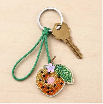 5PCS Patch Beaded Bag Charm Fruit Purse Charms for Handbags Summer Keychain. Küçük Çanta Charm, Ejderha Meyve Nar, Karpuz Portakal Limon Çanta Charms, Beads And Rhinestones, El Dikişli