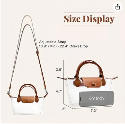 Kadınlar için açık çanta, Stadyum onaylı Crossbody el çantaları, Konserler ve Spor etkinlikleri için Stadyum çantaları