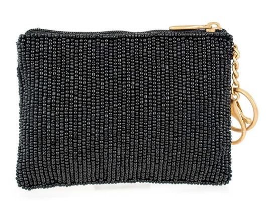 Play it Again Coin Purse Göz alıcı kelebek şeklinde bozuk para çantası, cesur boncuk işlemeli çiçek desenleri, eğlenceli püsküllü anahtarlık ve fermuarlı kapama, küçük eşyalar için mükemmel