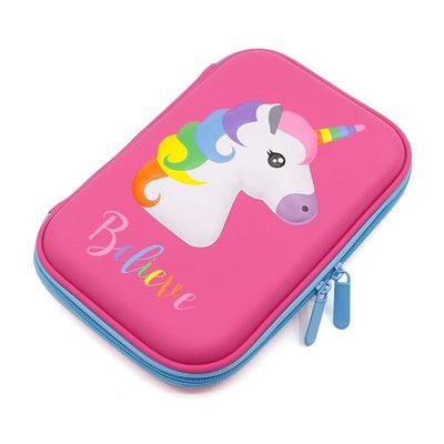 ODM 60Pcs Unicorn EVA Kalem Kutusu 3D Baskı Logosu Pembe Renk