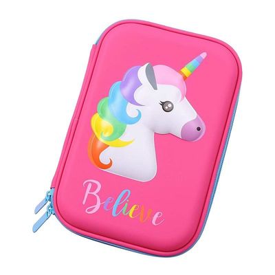 ODM 60Pcs Unicorn EVA Kalem Kutusu 3D Baskı Logosu Pembe Renk