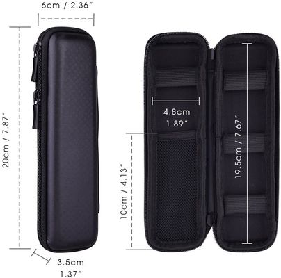 Siyah 3D EVA Hard Case Kalem Kılıfı 1800D Polyester PU Deri