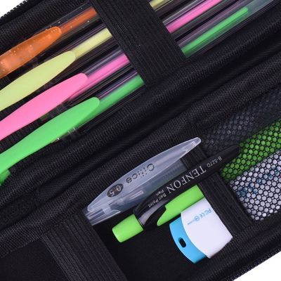Siyah 3D EVA Hard Case Kalem Kılıfı 1800D Polyester PU Deri