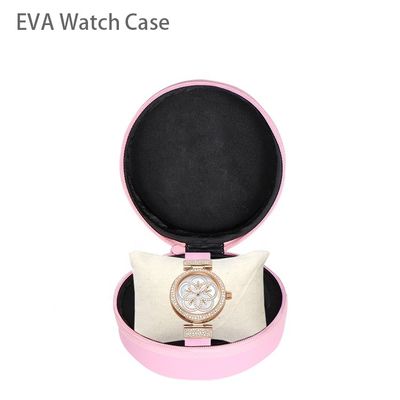 Erkekler Kadınlar İçin Pembe Spandex PU Sert EVA Lüks İzle Seyahat Çantası