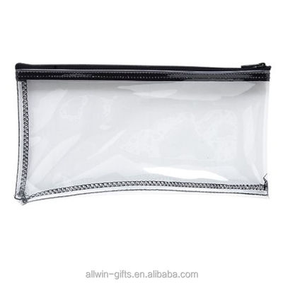 Şeffaf PVC Suya Dayanıklı Fermuar Banka Mevduat Çantaları kalem çantası 10.5 X 5.5 İnç