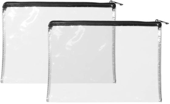 Geri dönüştürülebilir 12x8.7 inç Fermuarlı Para Kılıfı Fermuarlı Şeffaf PVC Torbalar