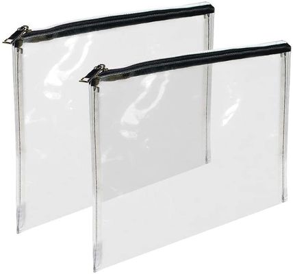 Geri dönüştürülebilir 12x8.7 inç Fermuarlı Para Kılıfı Fermuarlı Şeffaf PVC Torbalar