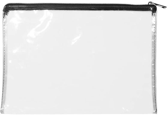 Geri dönüştürülebilir 12x8.7 inç Fermuarlı Para Kılıfı Fermuarlı Şeffaf PVC Torbalar
