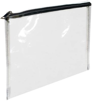 Geri dönüştürülebilir 12x8.7 inç Fermuarlı Para Kılıfı Fermuarlı Şeffaf PVC Torbalar