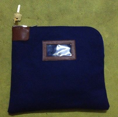 ODM OEM Canvas 11X6 inç Zippered Bank Deposit Bags With 2 Keys Canva Kilitleme Zipper Bank Deposit Bag With PVC Pocket With 2 Keys Zipper Bank Bags