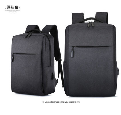Two Zipper Pockets Waterproof Nylon USB Laptop Backpack