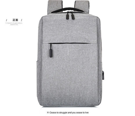 Two Zipper Pockets Waterproof Nylon USB Laptop Backpack
