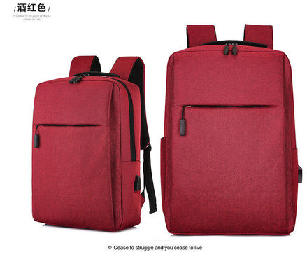 Two Zipper Pockets Waterproof Nylon USB Laptop Backpack